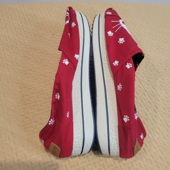 Tiosebon size 9 red cat lovers slip on shoes - Picture 7 of 9